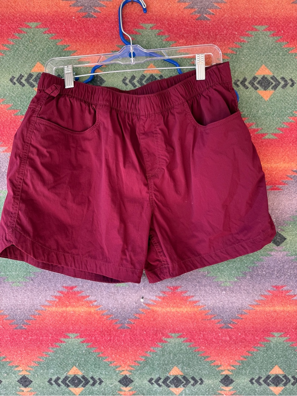 Carhartt Women's Maroon Athletic Elastic-Waist Shorts
